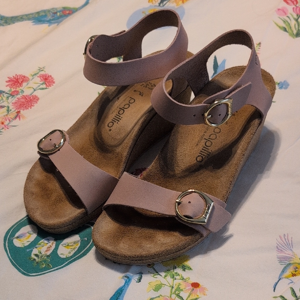 Papillio - Soley Women's Pink Sandals with Gold Buckles
